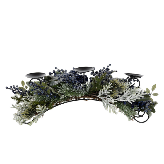 Frosted Pine Blueberry Centerpiece Candle Holder 31"H -Ship Only