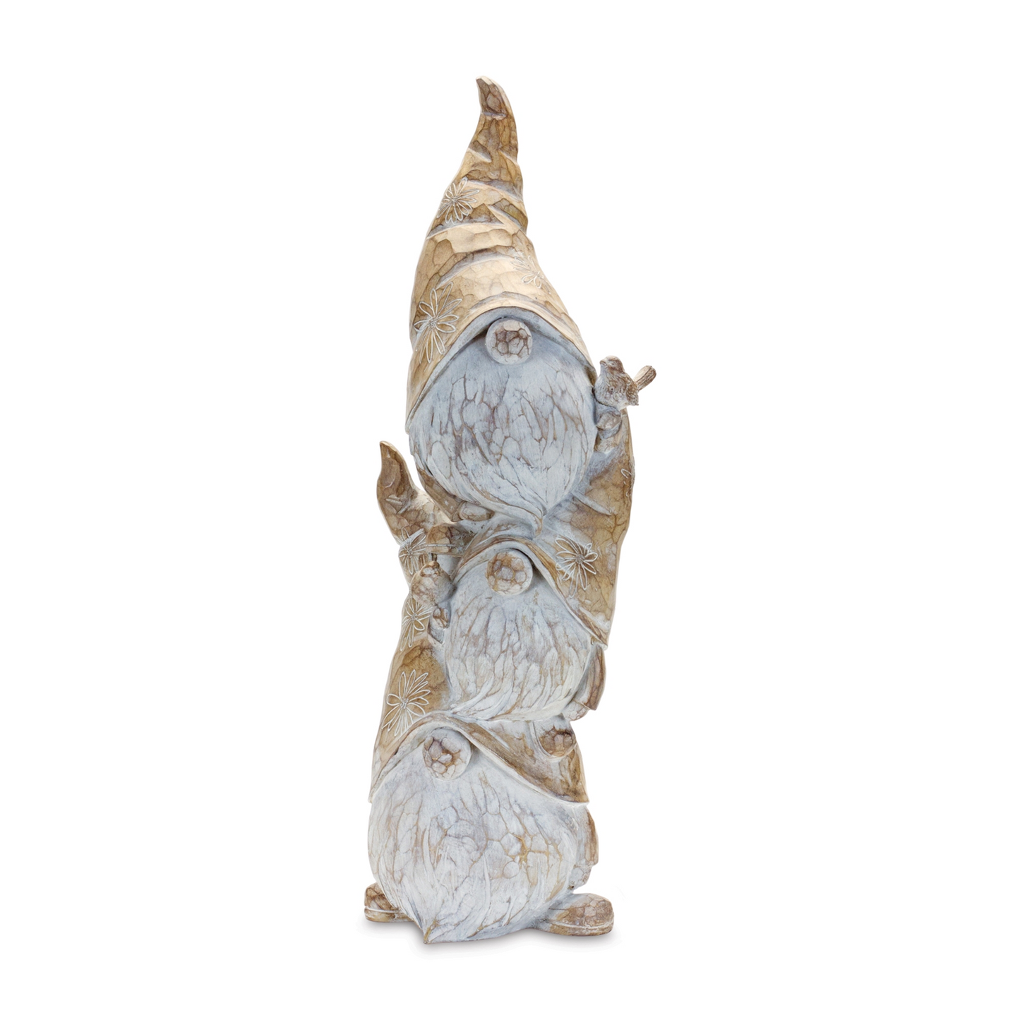Carved Spring Gnome Stack 23"H -Ship Only