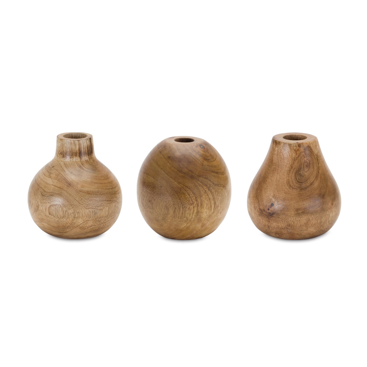 Natural Wood Bud Vase (Set of 3) -Ship Only
