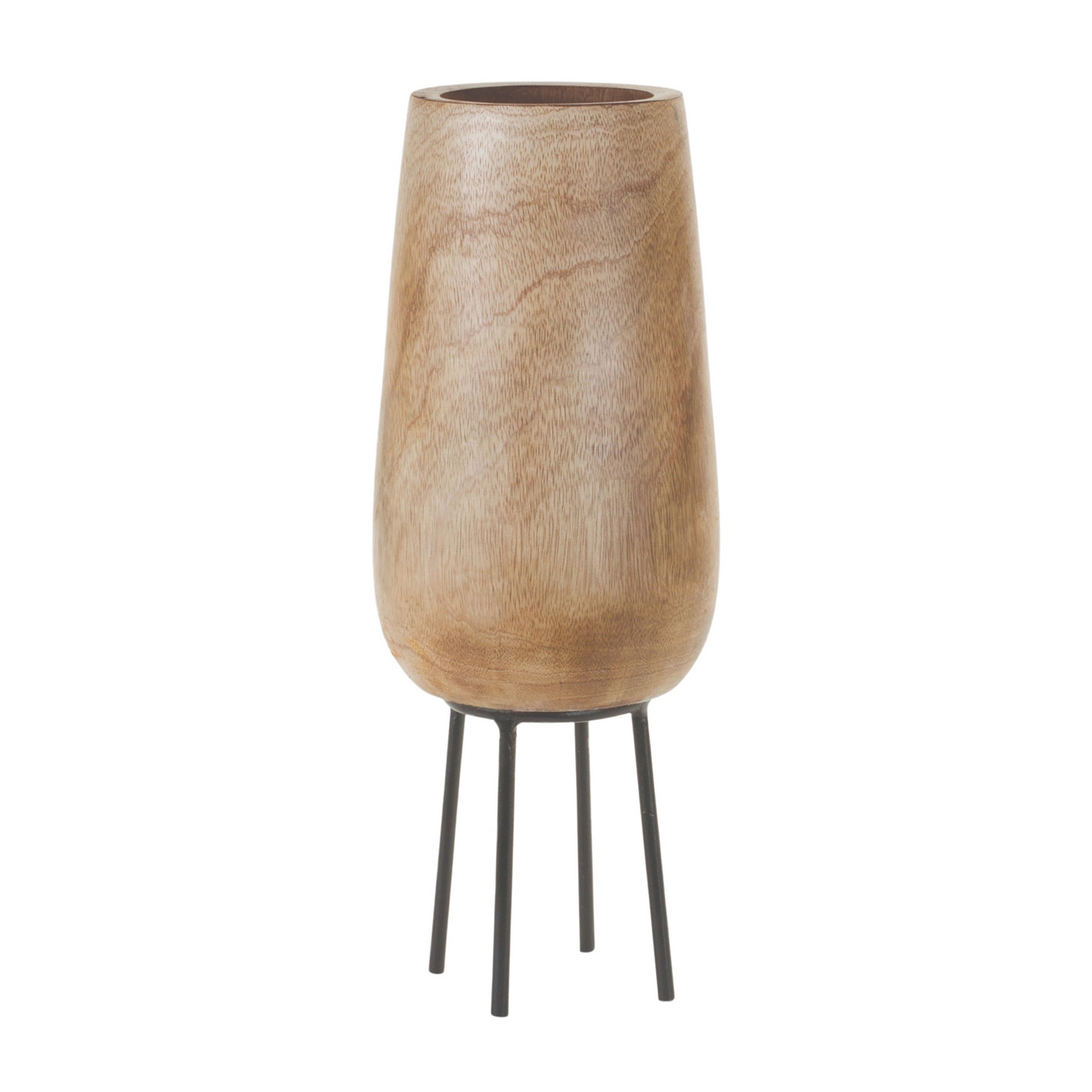Wood Vase with Stand 15"H -Ship Only