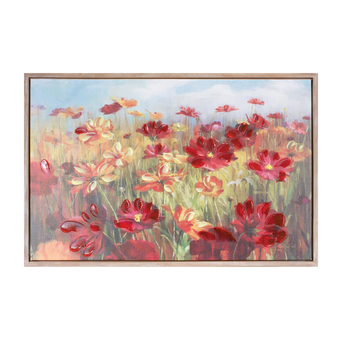 Framed Floral Canvas Art 35.5"L -Ship Only