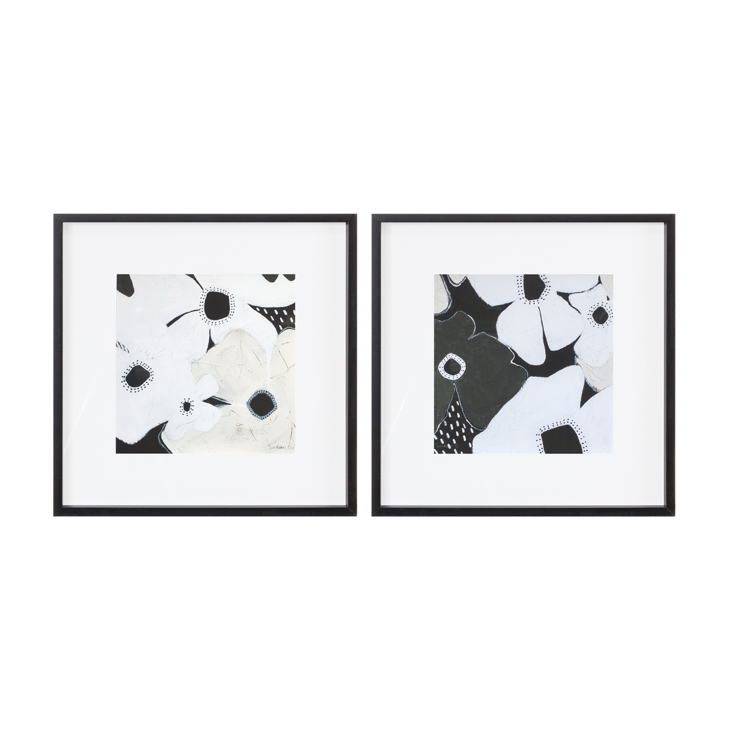 Framed Anemone Floral Print (Set of 2) -Ship Only