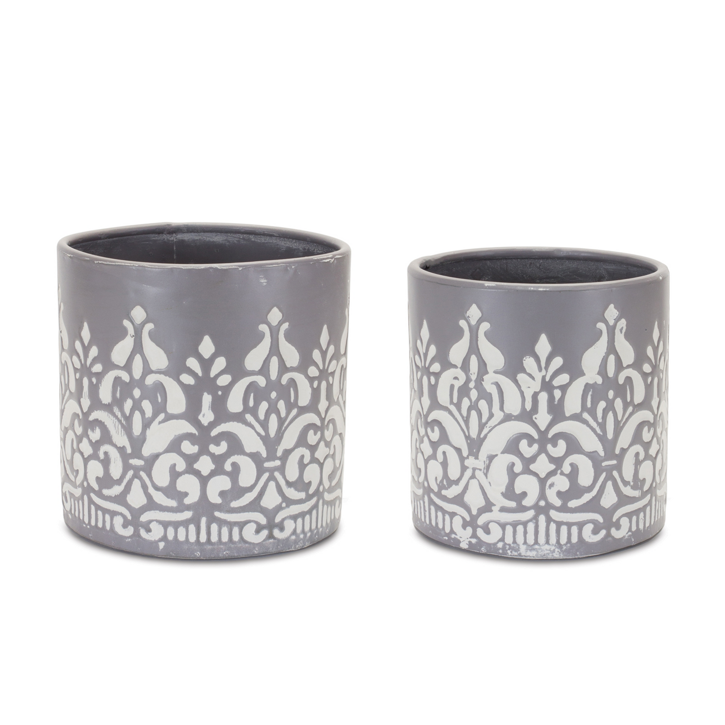 Ornate Metal Planter (Set of 2) -Ship Only