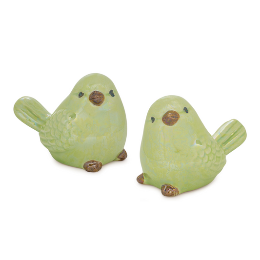 Irredescent Ceramic Bird Figurine (Set of 6) -Ship Only