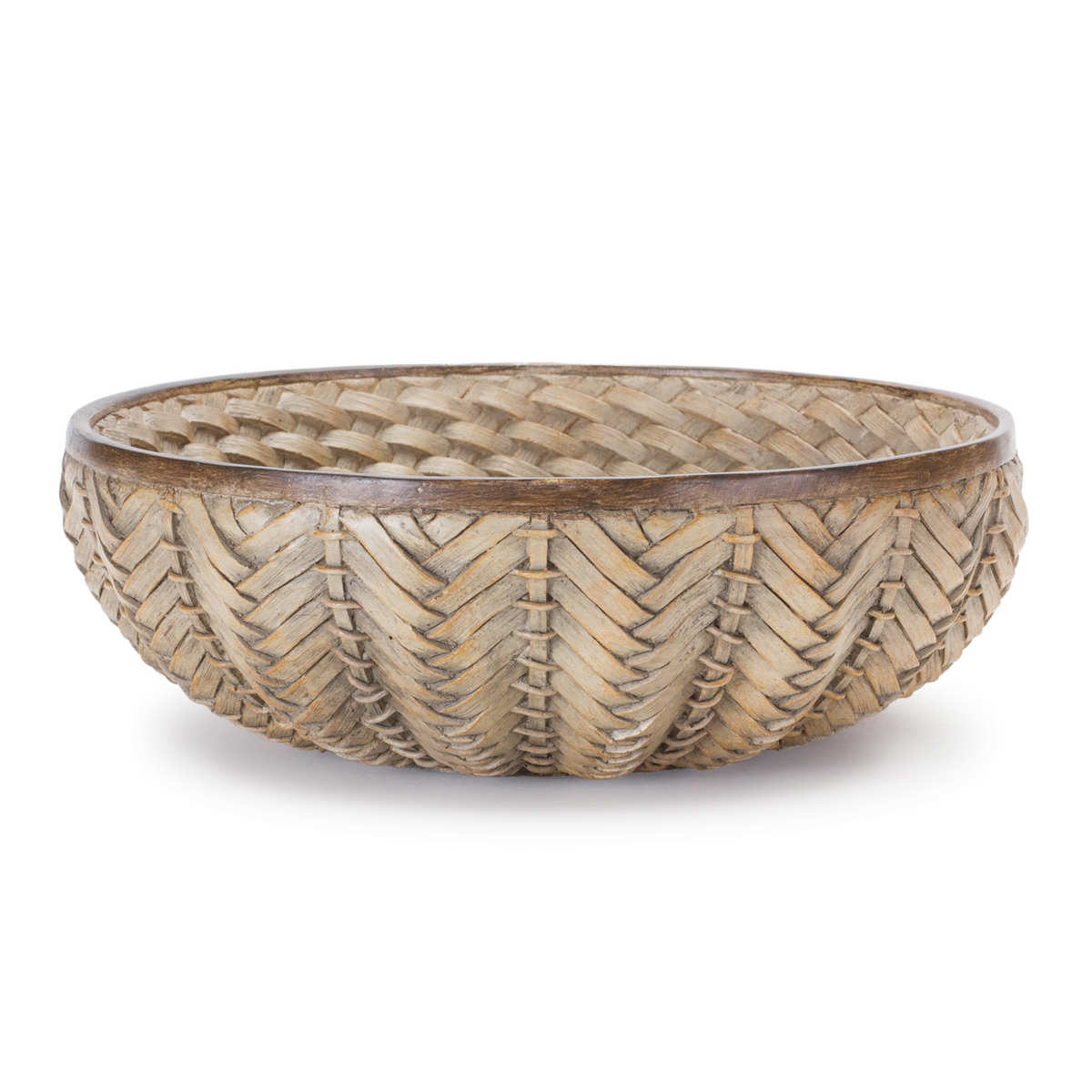 Decorative Wicker Design Bowl (Set of 2) -Ship Only