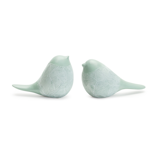 Modern Etched Bird Figurine (set of 4) -Ship Only