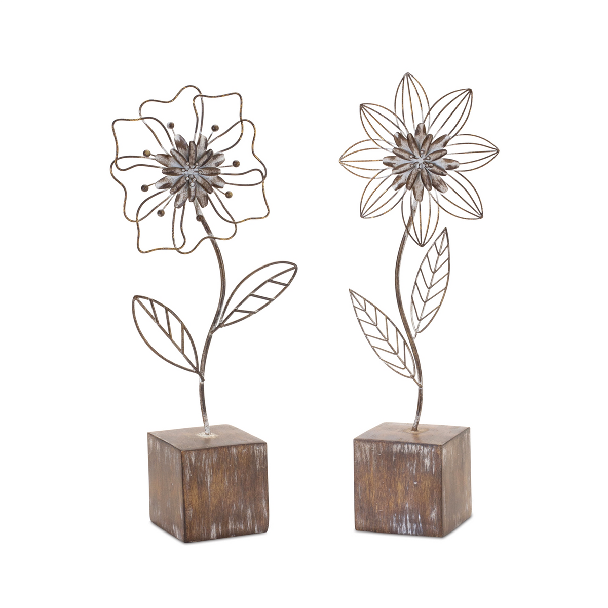 Metal Floral Decor (Set of 2) -Ship Only