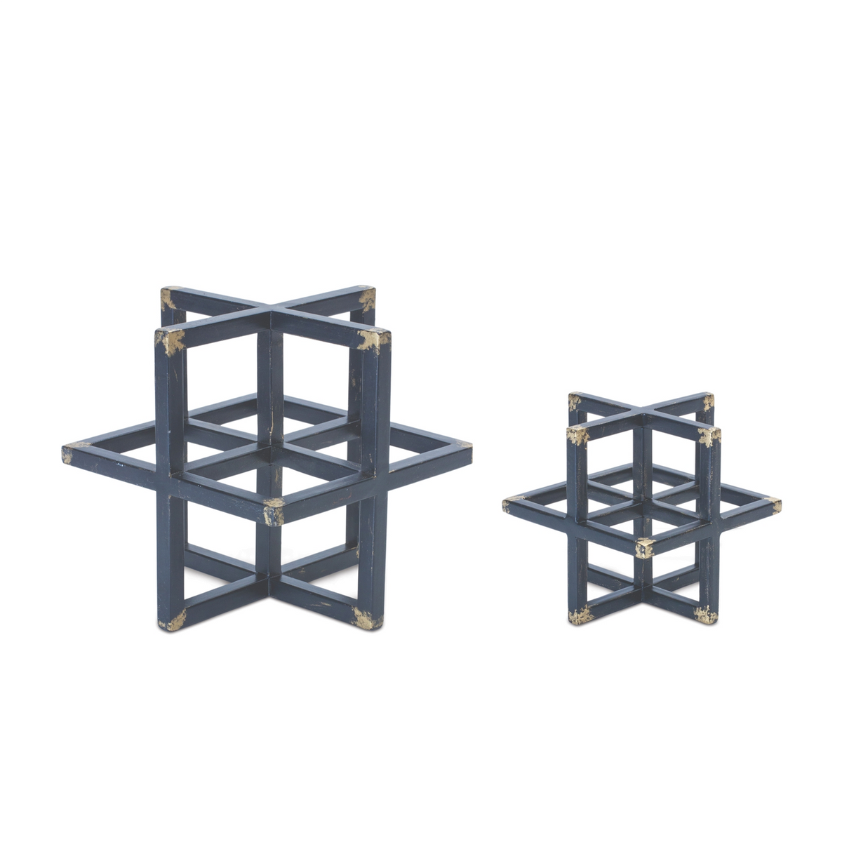 Modern Metal Star Sculpture (Set of 2) -Ship Only