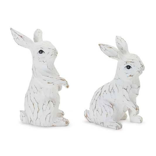 Bunny (Set of 2) 6"H, 7.5"H Resin -Ship Only