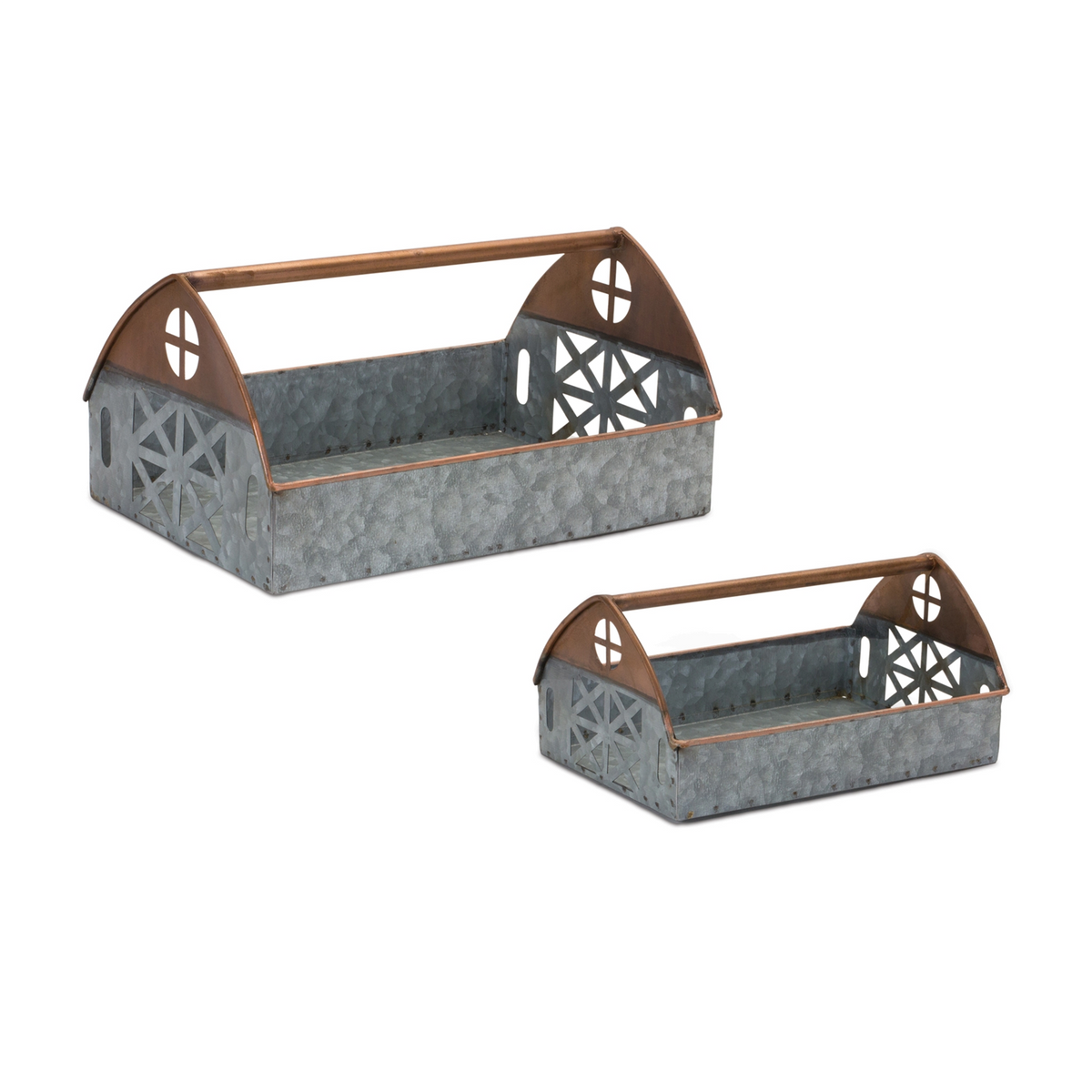 Caddy (Set of 2) 9.25"L x 4.5"H, 12.25"L x 6.25"H Iron -Ship Only