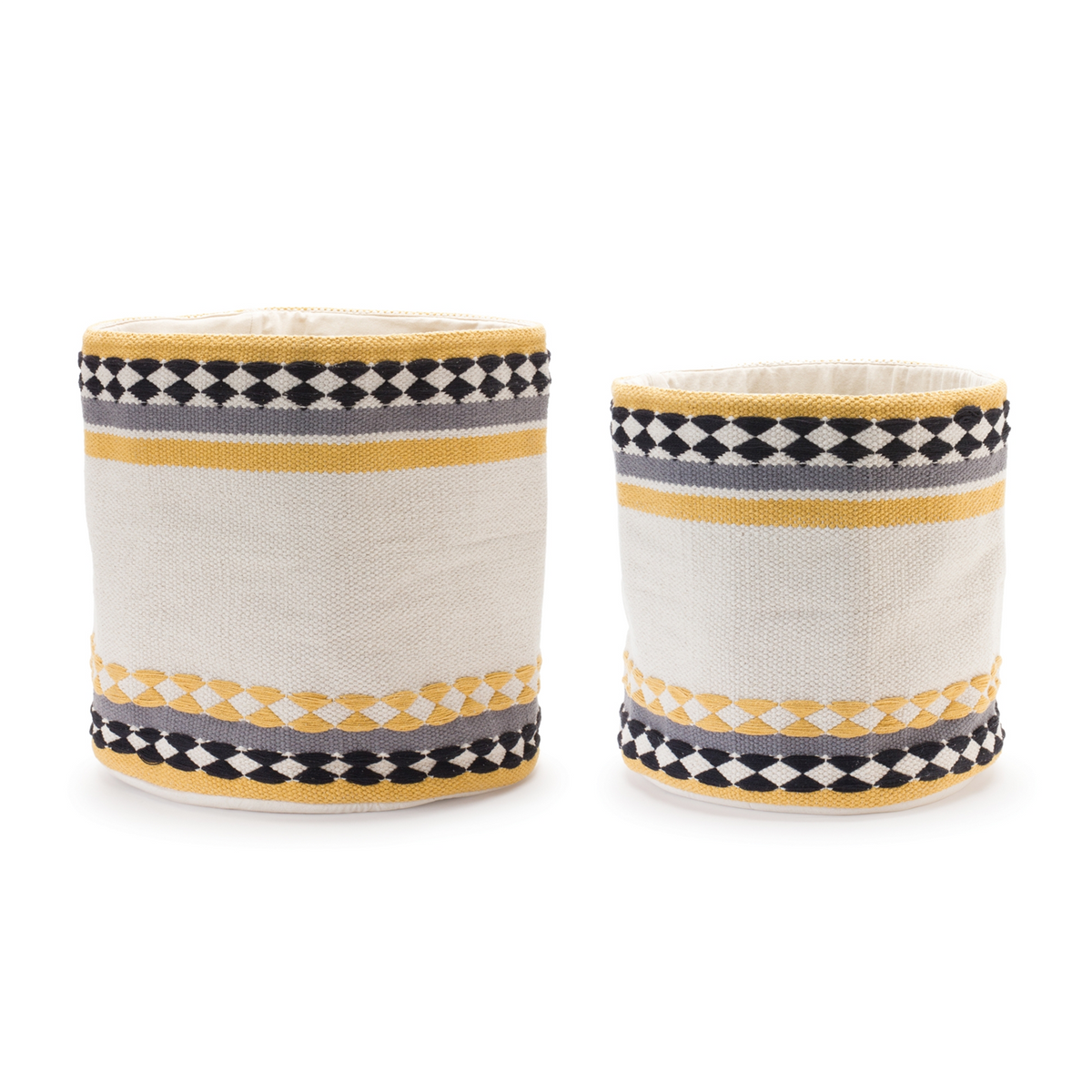 Striped Cotton Basket (Set of 2) -Ship Only