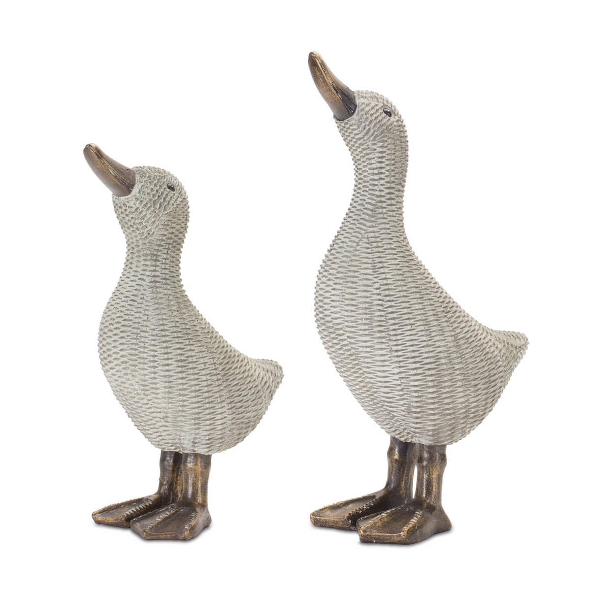 Wicker Duck Figurine (Set of 4) -Ship Only