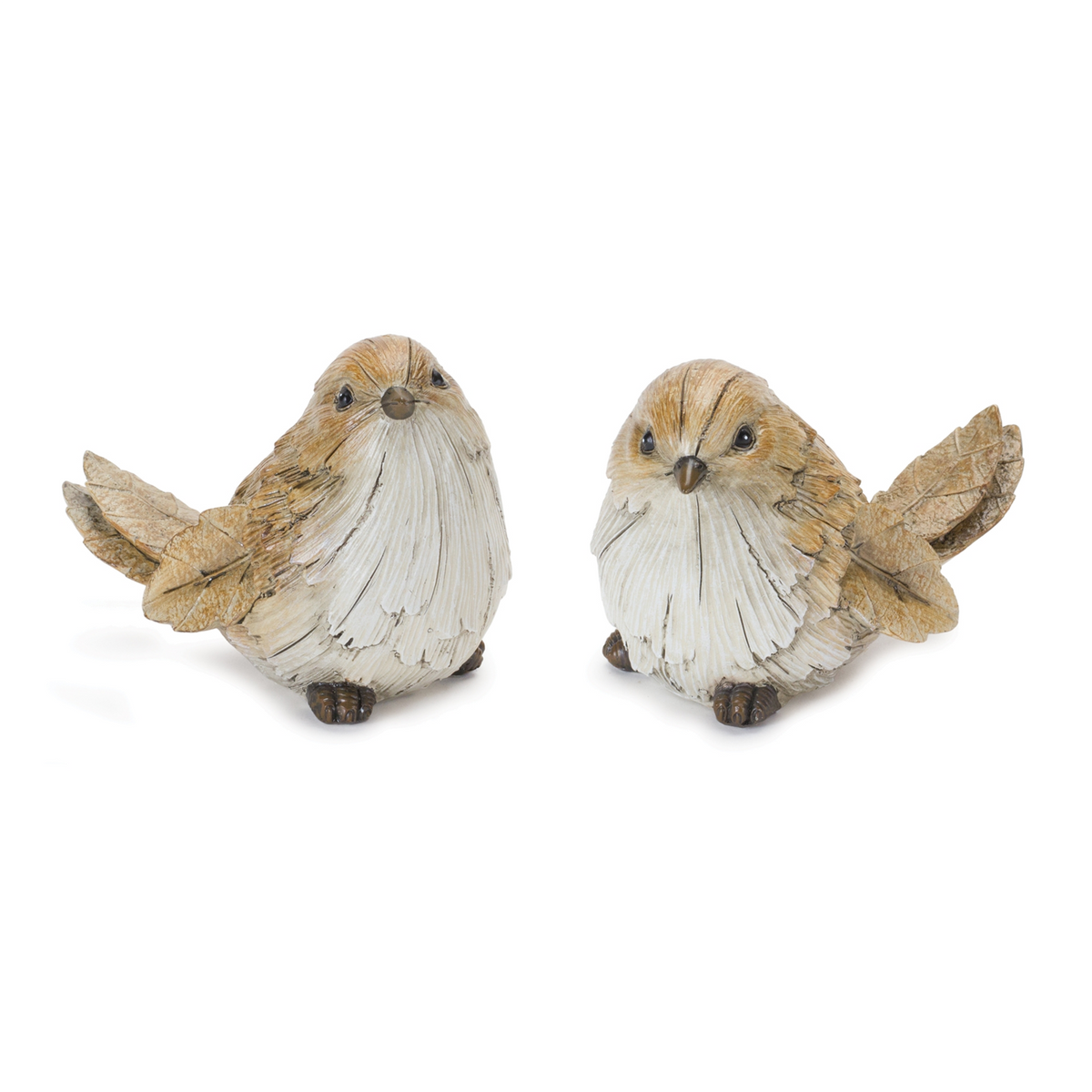 Carved Leaf Bird Figurine (Set of 2) -Ship Only