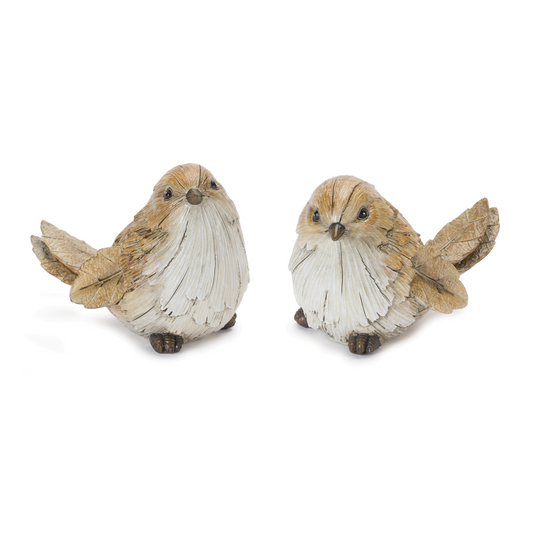 Carved Leaf Bird Figurine (Set of 2) -Ship Only