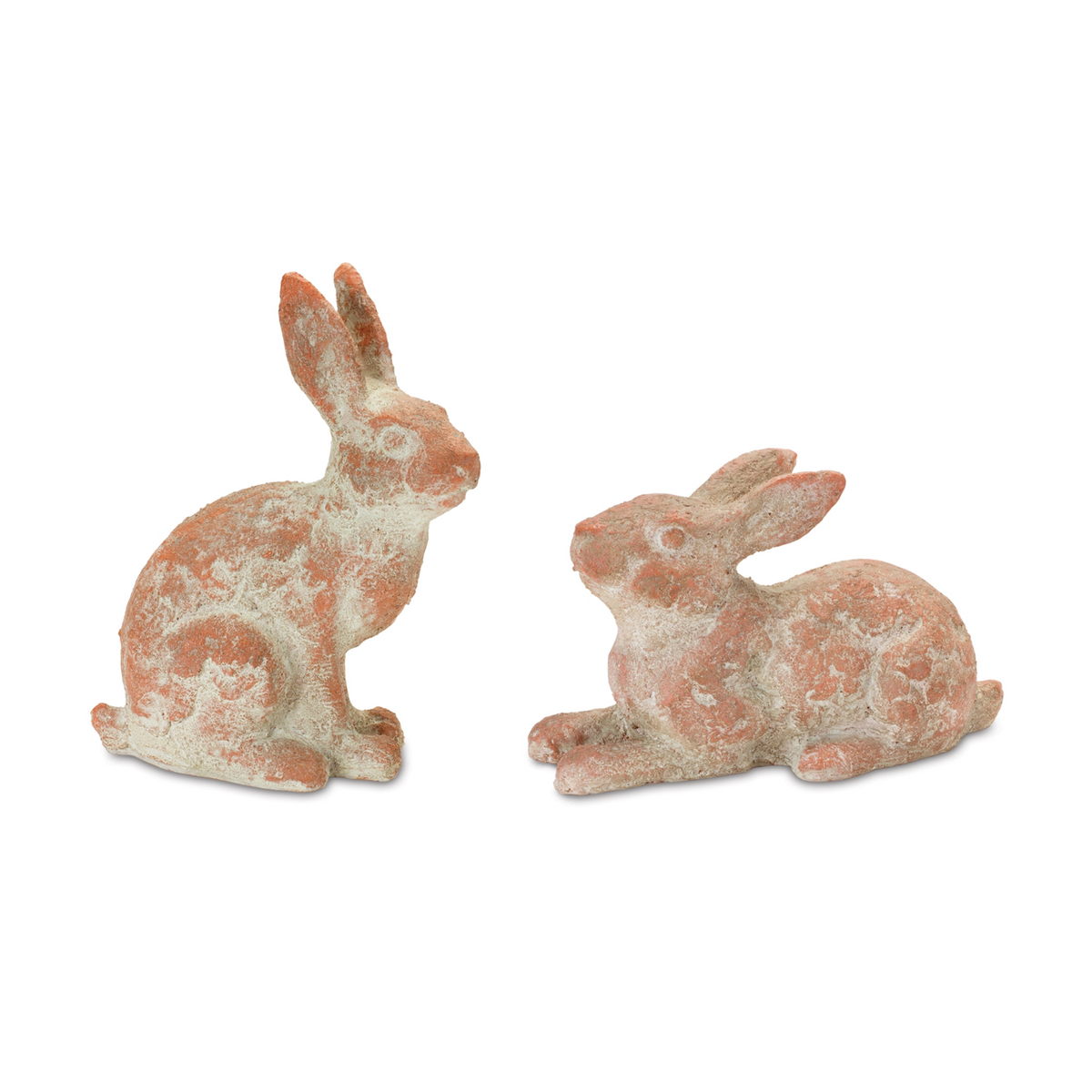 Distressed Garden Rabbit Statue (Set of 2) -Ship Only
