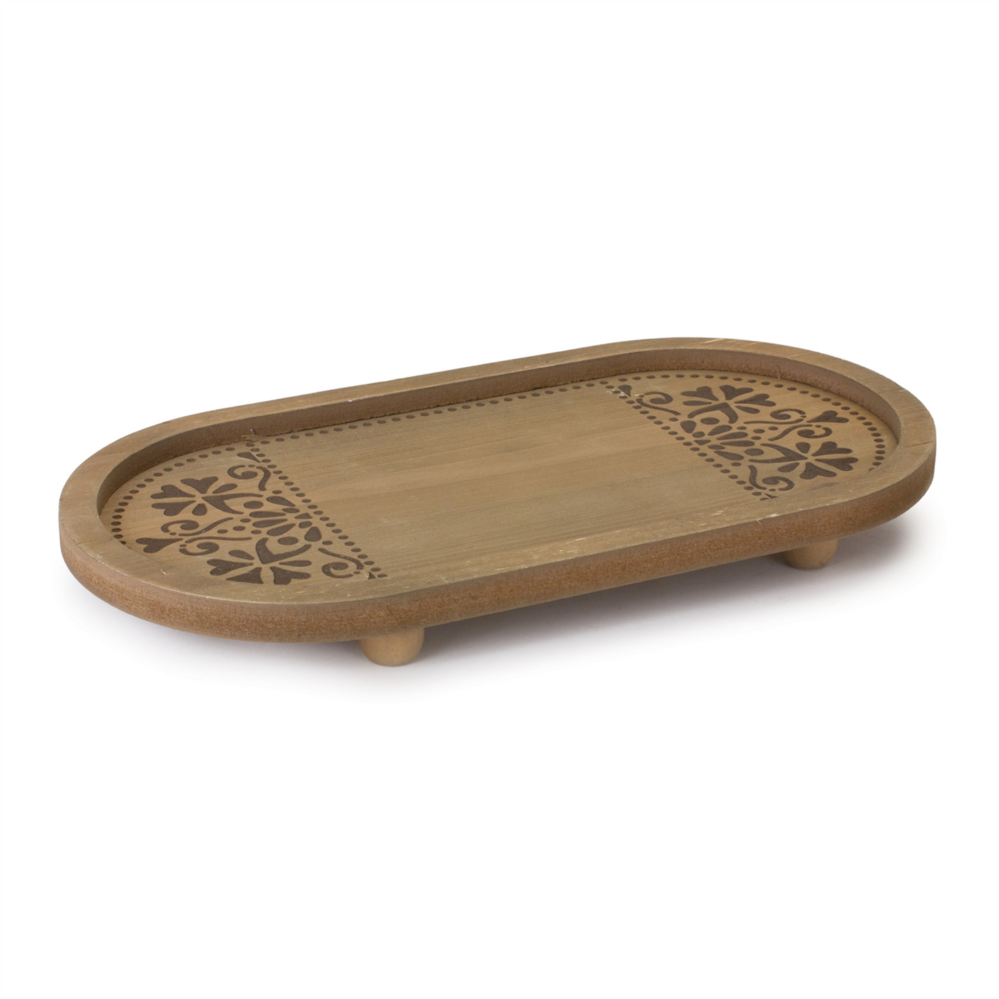 Ornate Wood Tray (Set of 2) -Ship Only