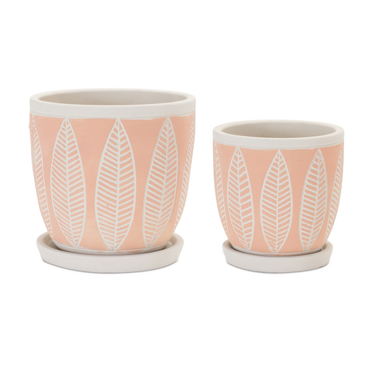 Stone Planter with Plate (Set of 2) -Ship Only