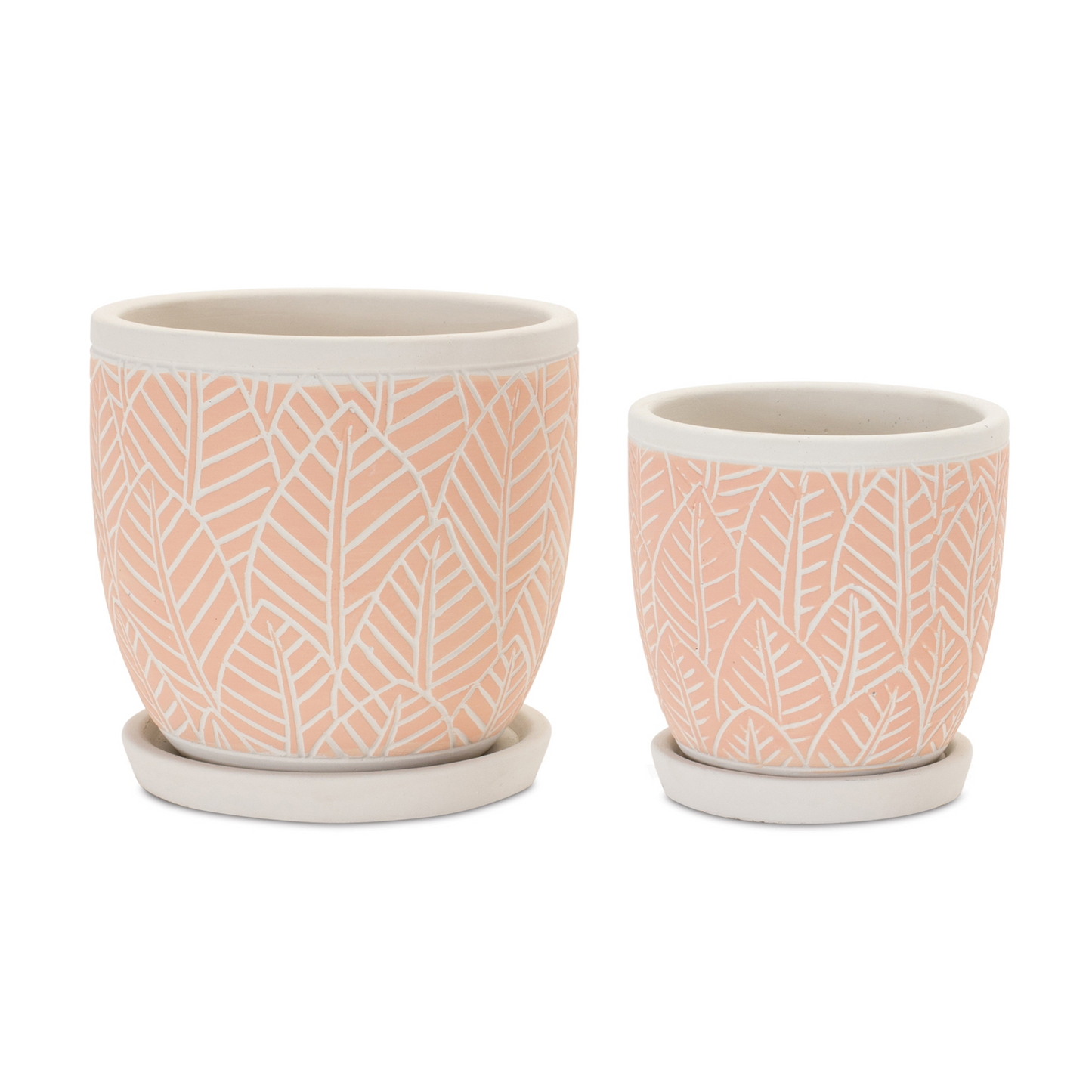 Stone Planter with Plate (Set of 2) -Ship Only