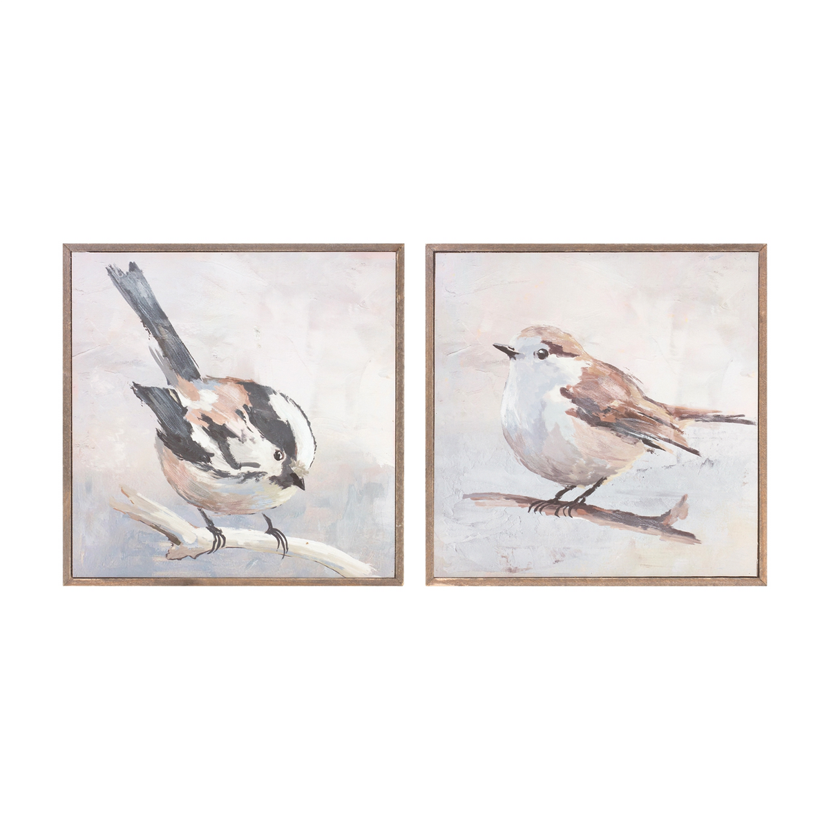 Framed Bird Canvas Block (Set of 2) -Ship Only