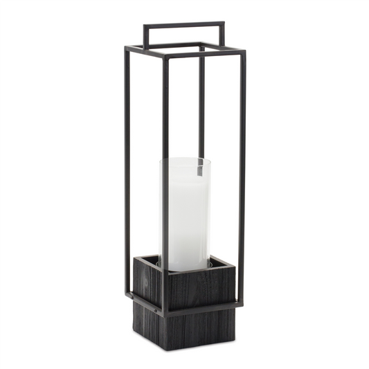Candle Holder 20”H Iron/Wood