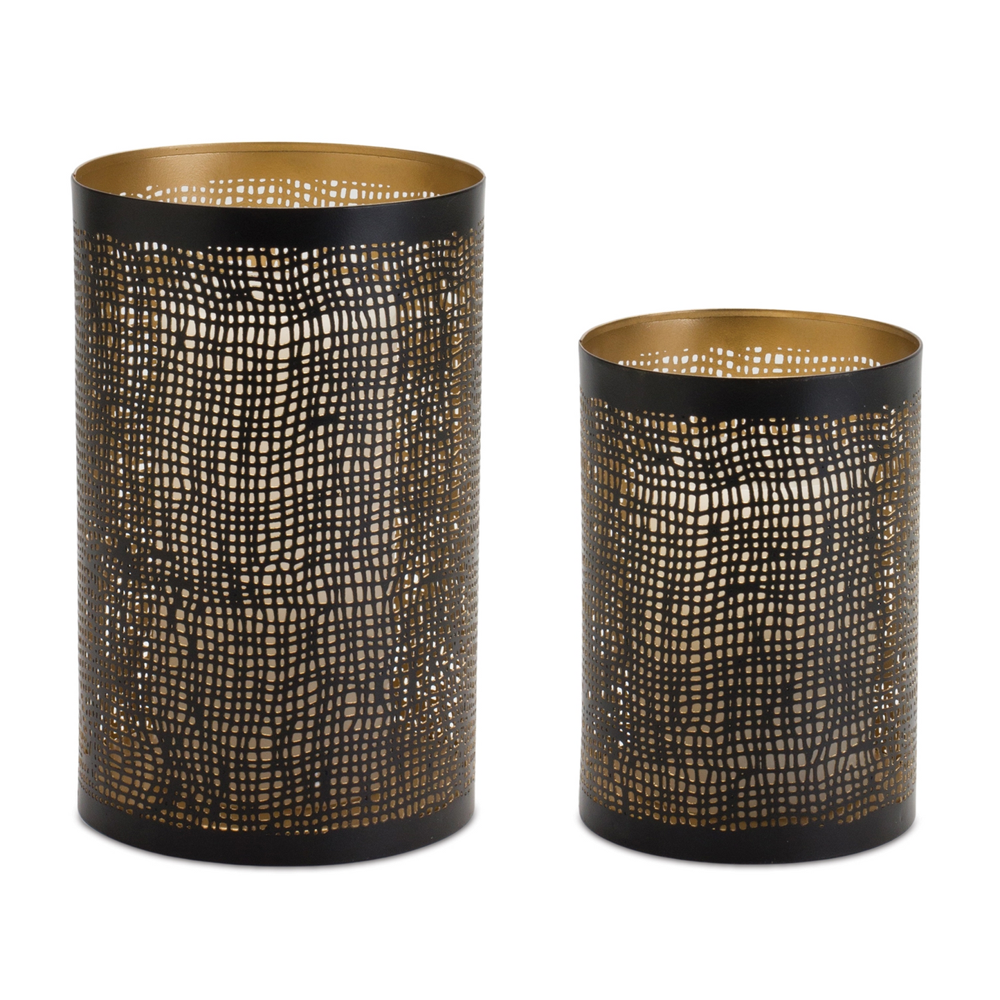 Abstract Punched Metal Candle Holder (Set of 4) -Ship Only
