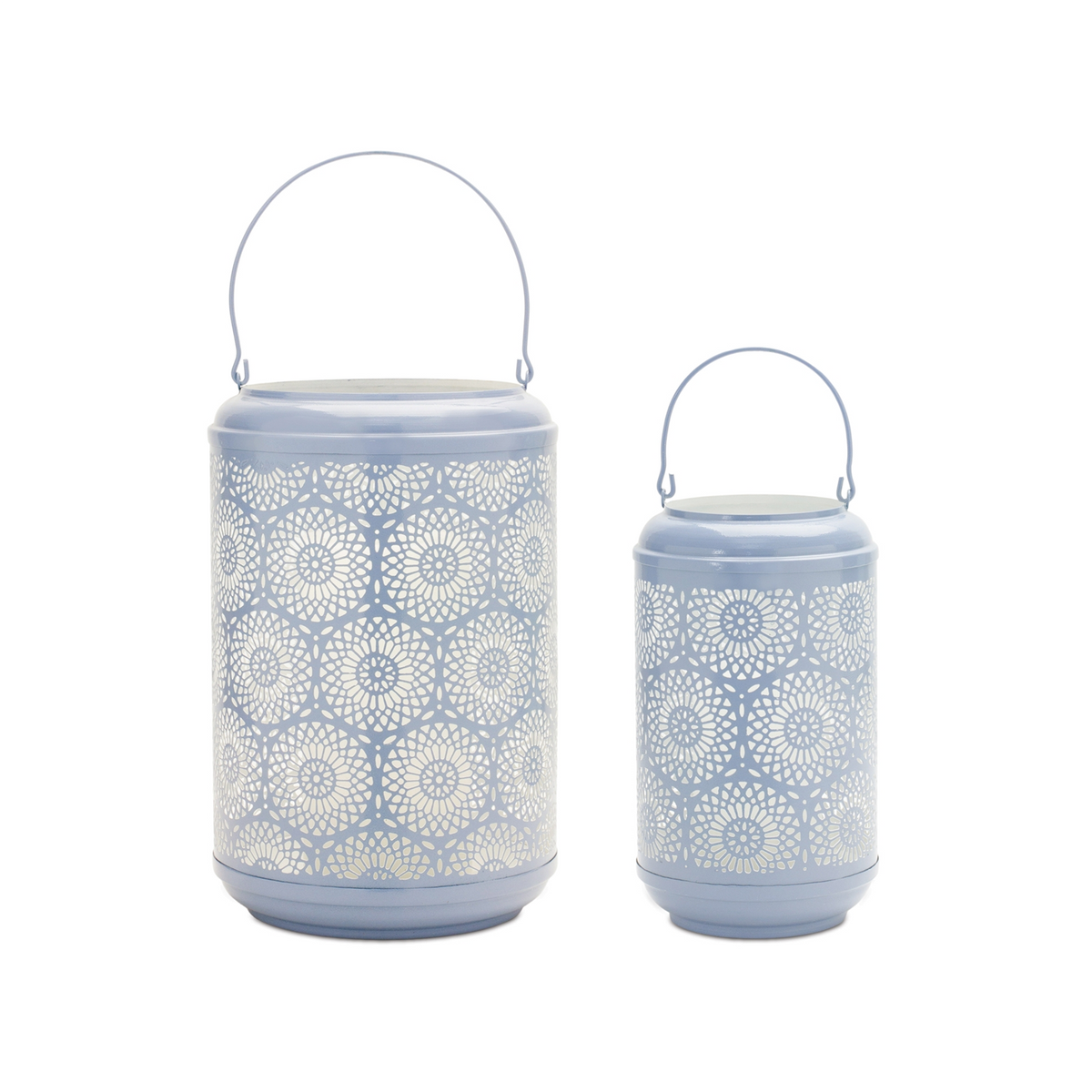 Punched Metal Lantern Candle Holder (Set of 2) -Ship Only