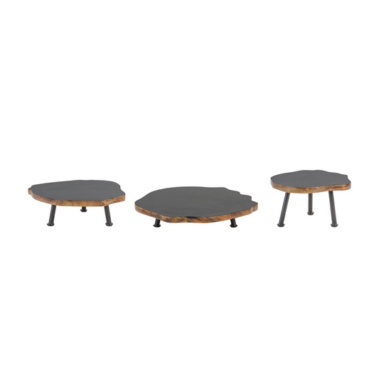 Tree Disc Pedestal Tray (Set of 3) -Ship Only