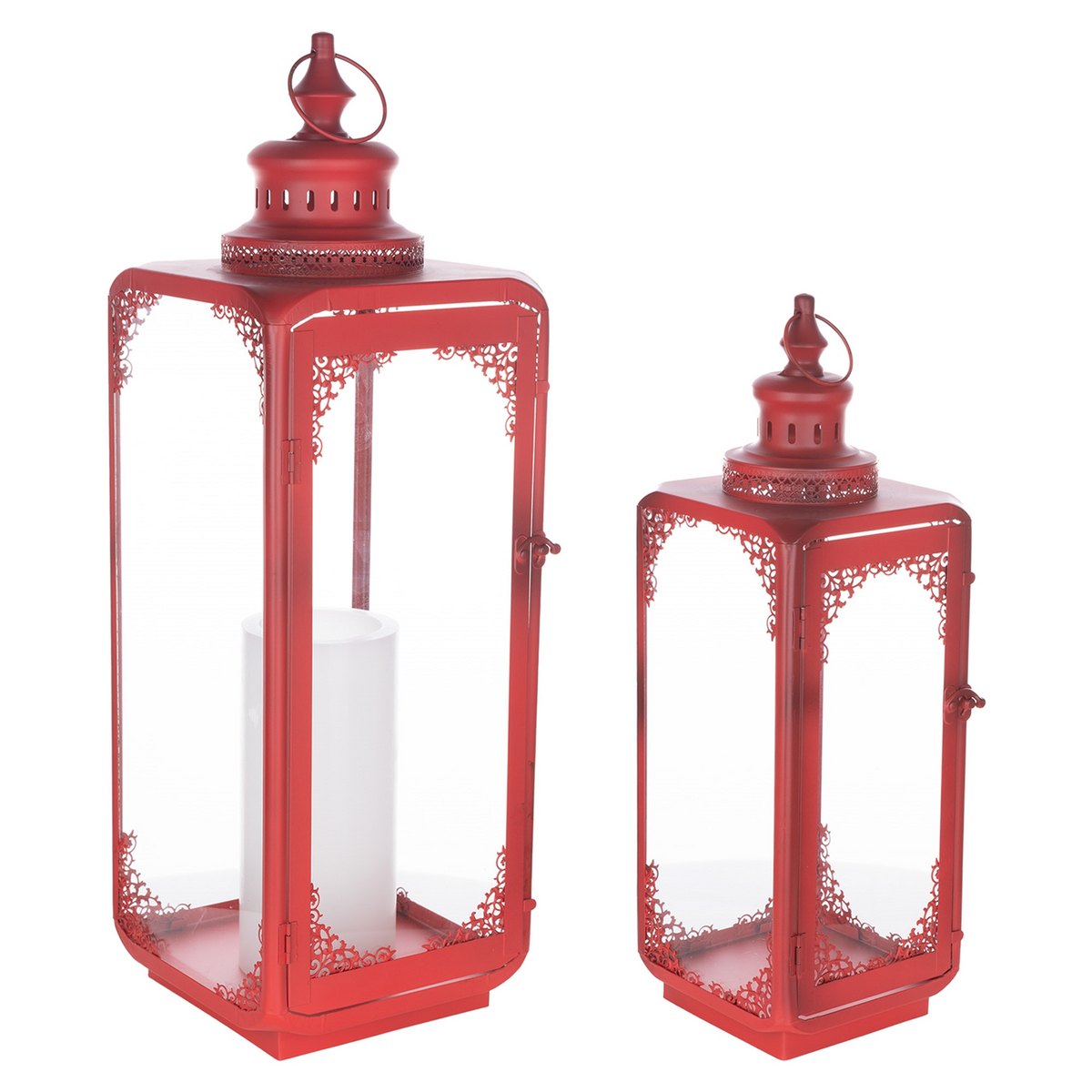 Lantern (Set of 2) 18"H, 24"H Metal -Ship Only