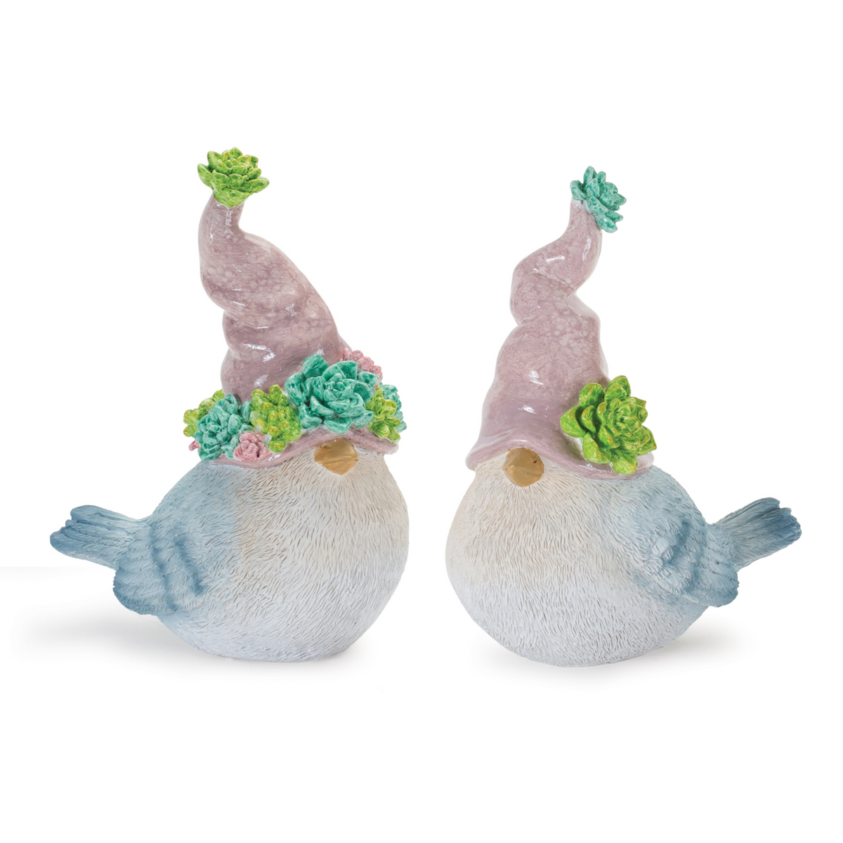 Succulent Bird Gnome Figurine (Set of 2) -Ship Only