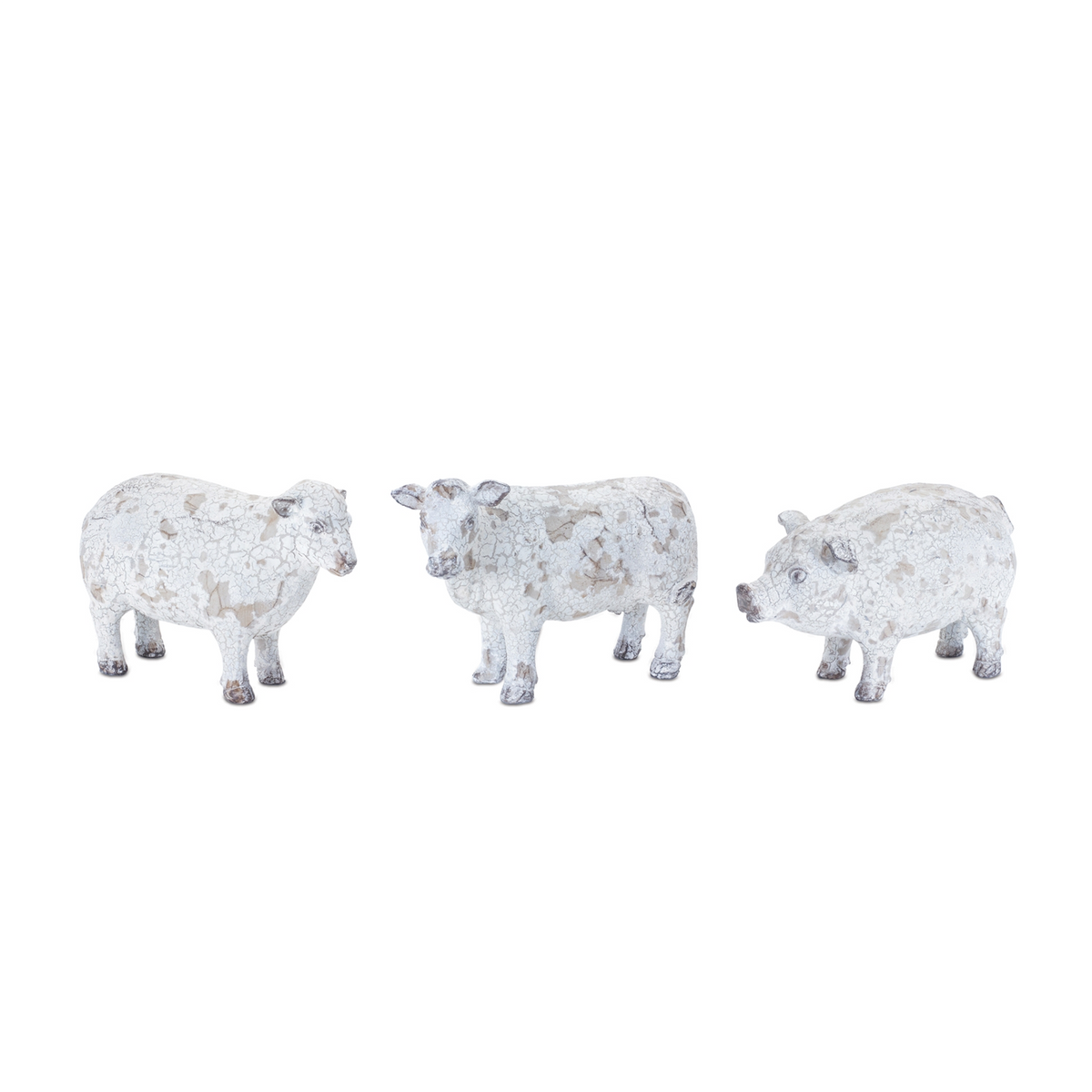 Distressed Farm Animal Figurine (Set of 3) -Ship Only