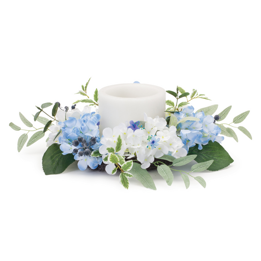 Mixed Floral Candle Ring 18"D Polyester (Fits a 6" Candle) -Ship Only