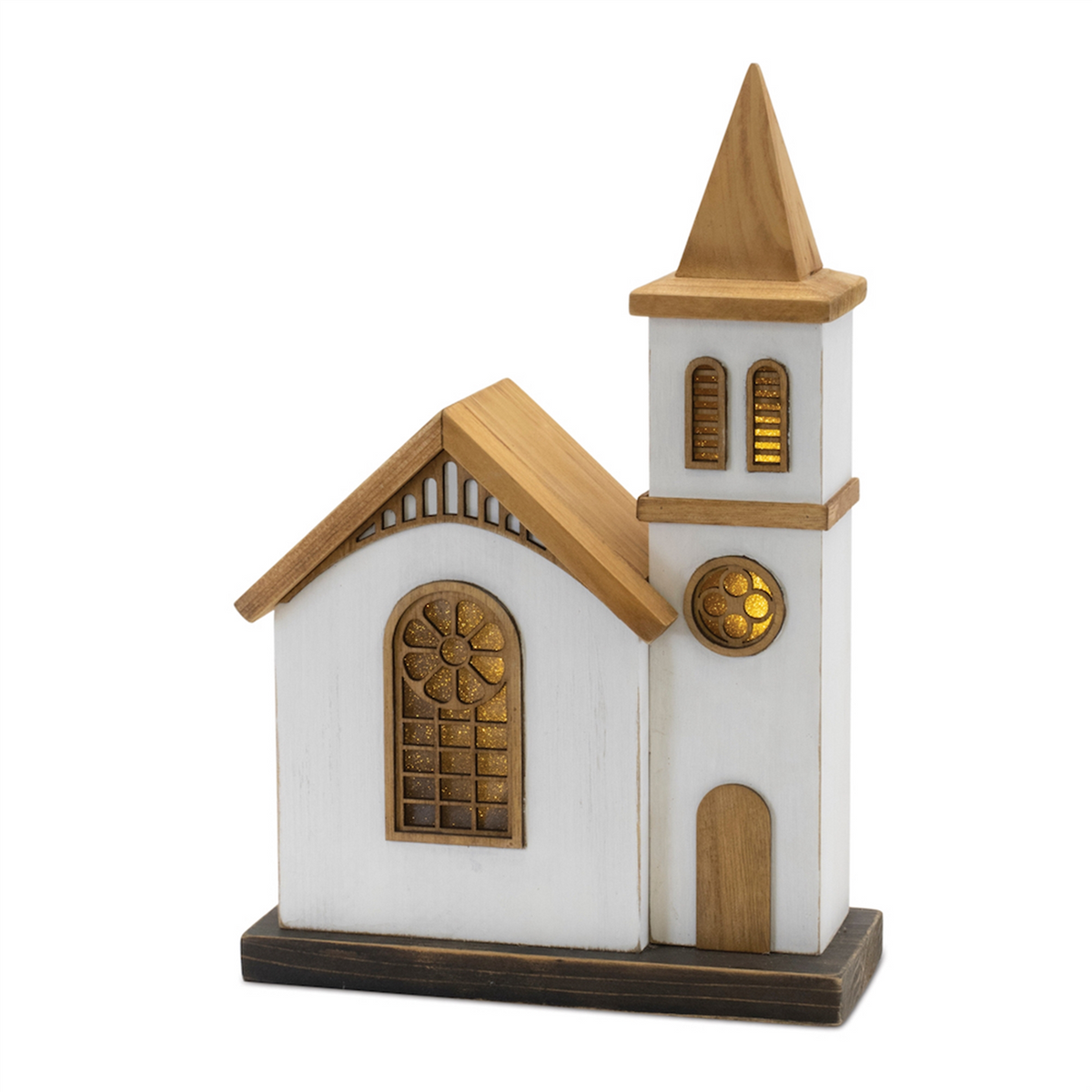LED Lighted Winter Church Display 12"H -Ship Only