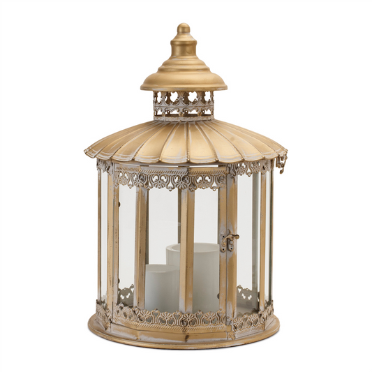 Lantern 13.75"D x 20"H Metal/Glass -Ship Only