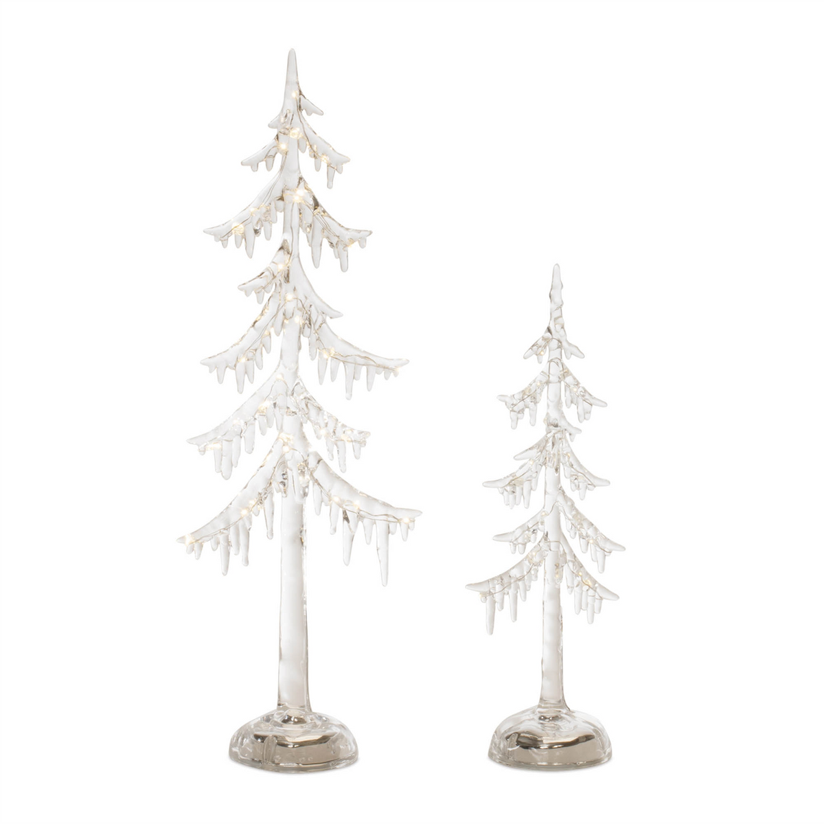 LED Acrylic Dripping Pine Tree (Set of 2) -Ship Only