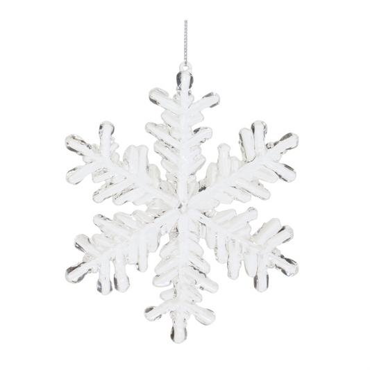 Snowflake Ornament (Set of 12) 5.5”H Acrylic -Ship Only