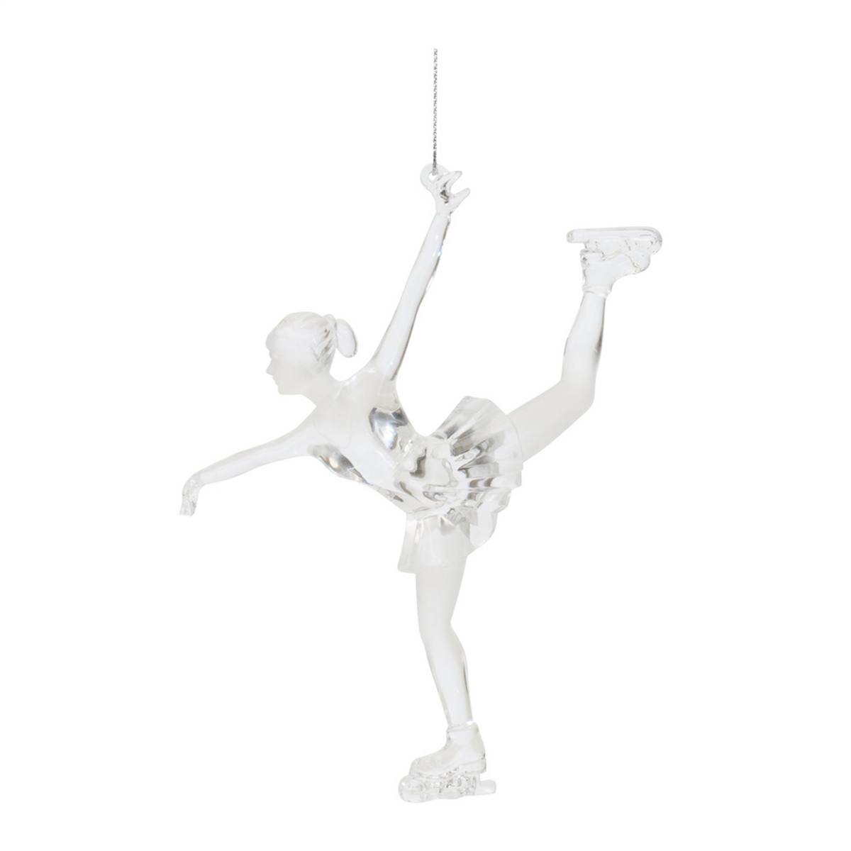 Clear Acrylic Ice Skater Ornament (Set of 4) -Ship Only