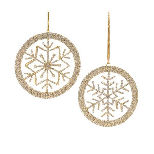Snowflake Ornament (Set of 6) 4.5”H Iron/Glass Beads -Ship Only