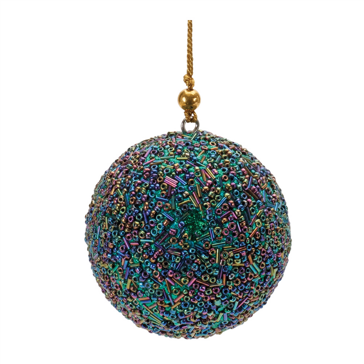 Rainbow Beaded Ball Ornament (Set of 12) -Ship Only