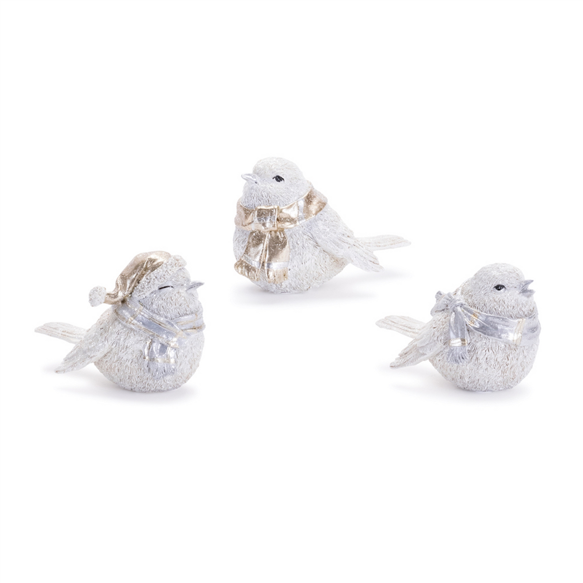 Glittered Winter Bird with Scarf (Set of 6) -Ship Only