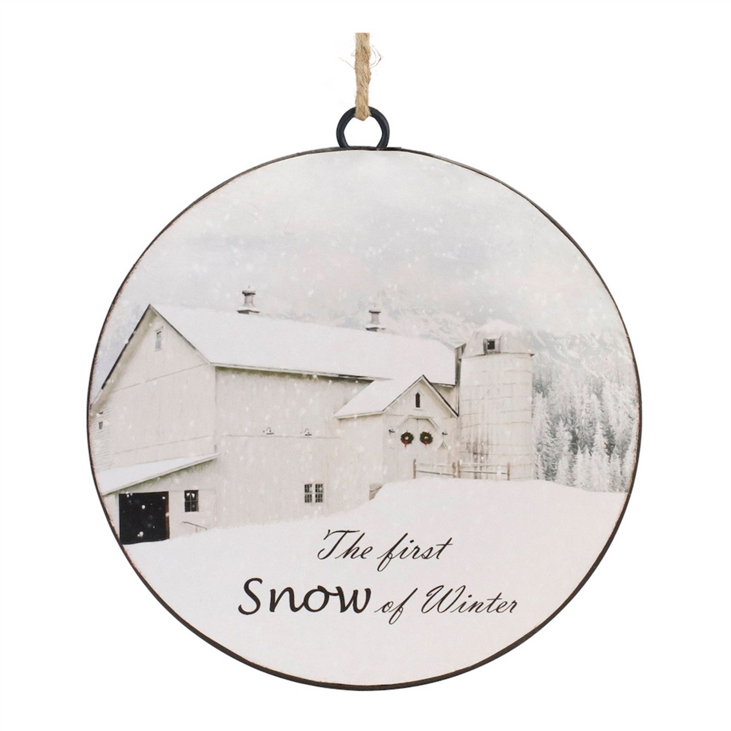 Metal First Snow Disc Ornament (Set of 12) -Ship Only