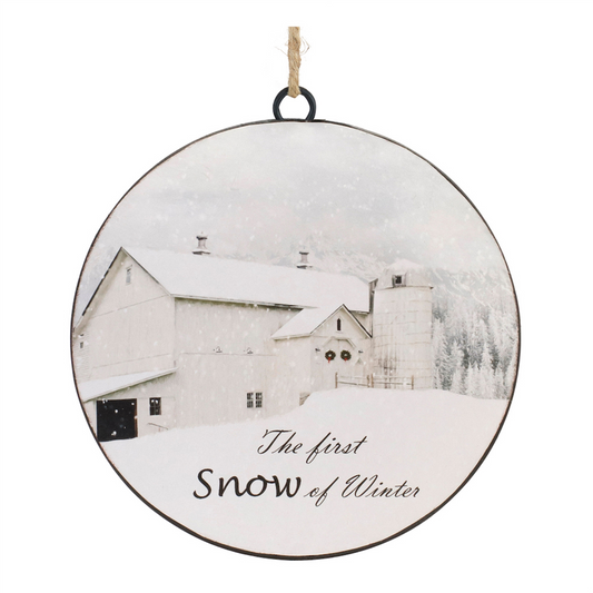 Metal First Snow Disc Ornament (Set of 12) -Ship Only