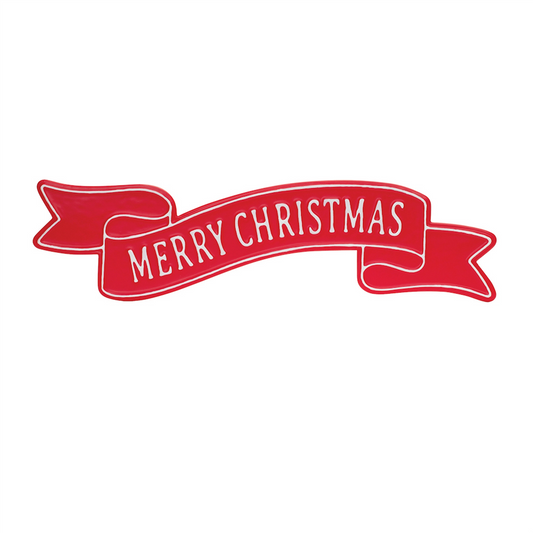 Merry Christmas Banner 24"L x 5.5"H Metal -Ship Only