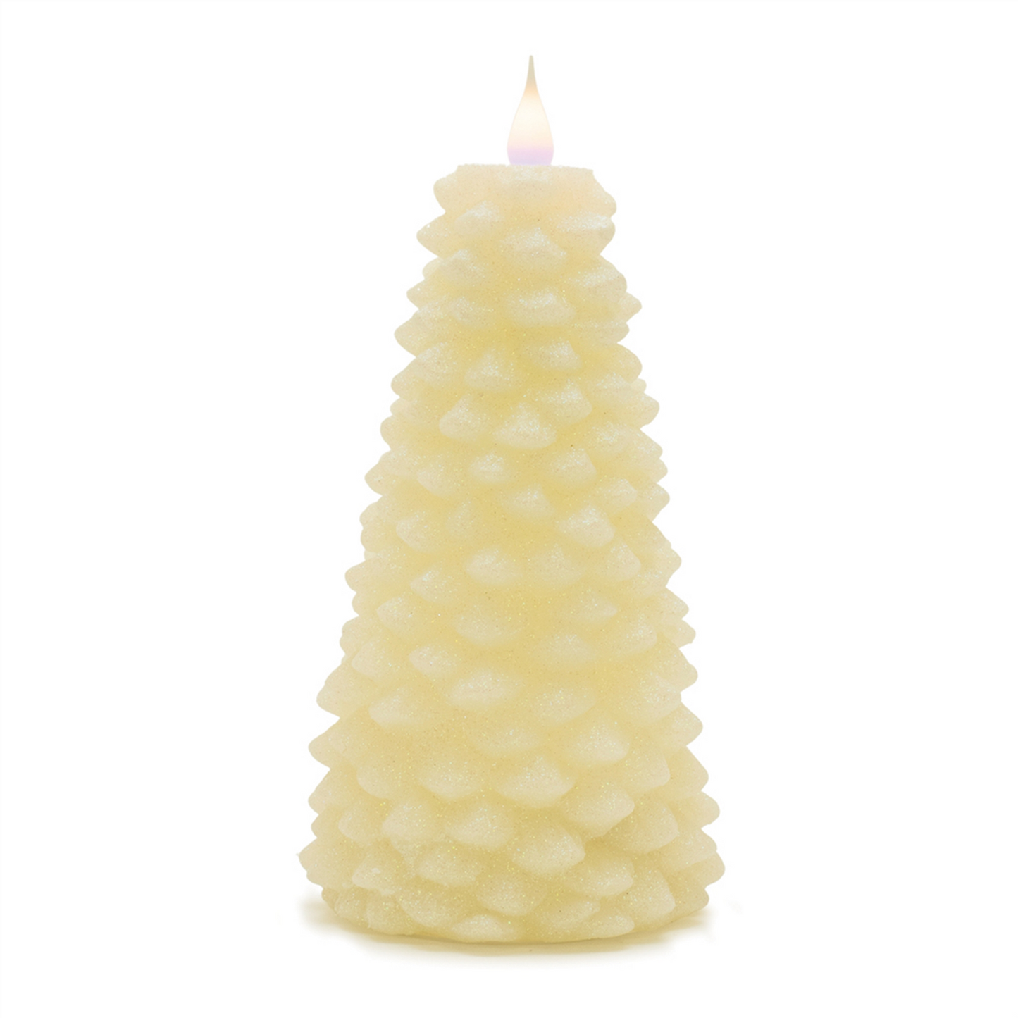 Glittered Pine Tree Candle 8"H -Ship Only