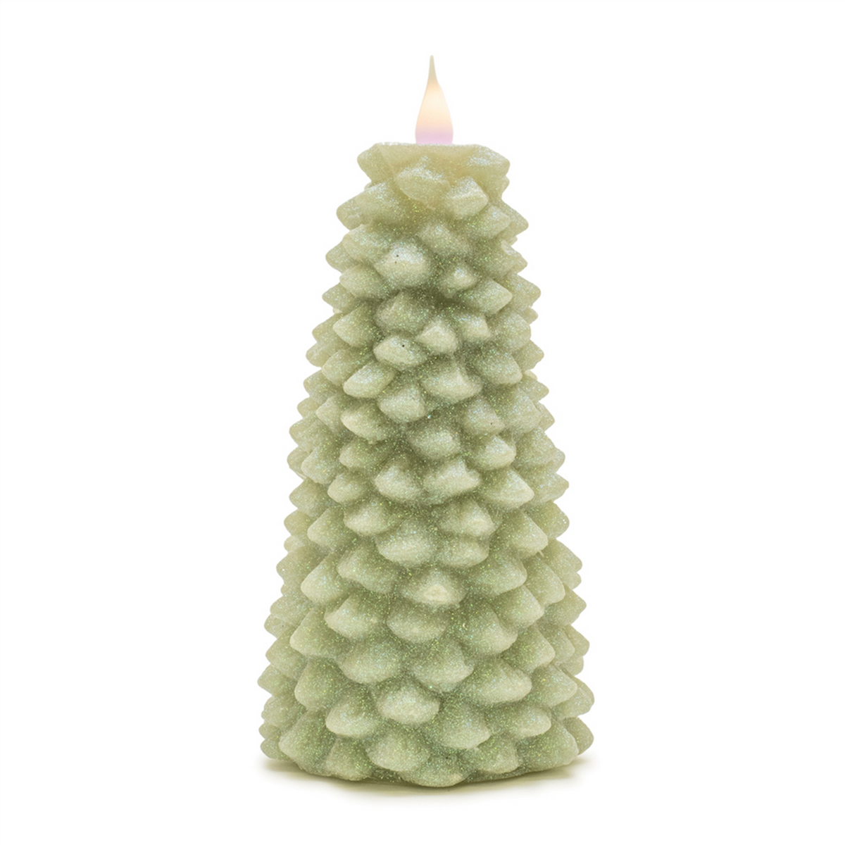 Glittered Pine Tree Candle 8"H -Ship Only