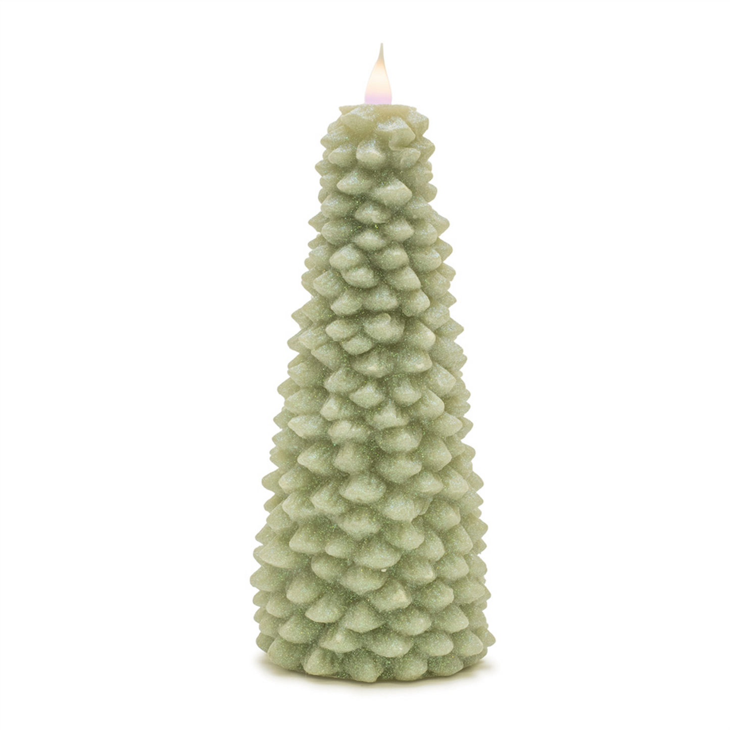 Glittered Pine Tree Candle 10"H -Ship Only
