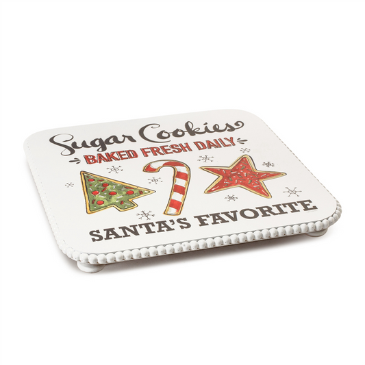 Santa's Favorite Cookie Plate Pedestal 14.25"D -Ship Only