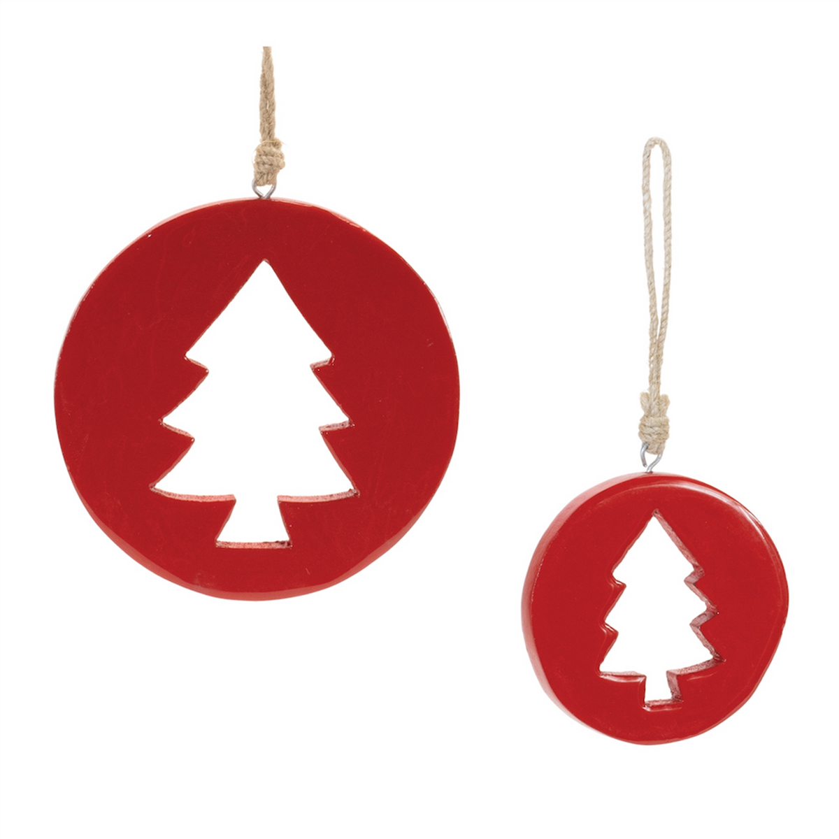 Tree Cut-Out Ornament (Set of 12) 4.25"H, 6"H Wood -Ship Only