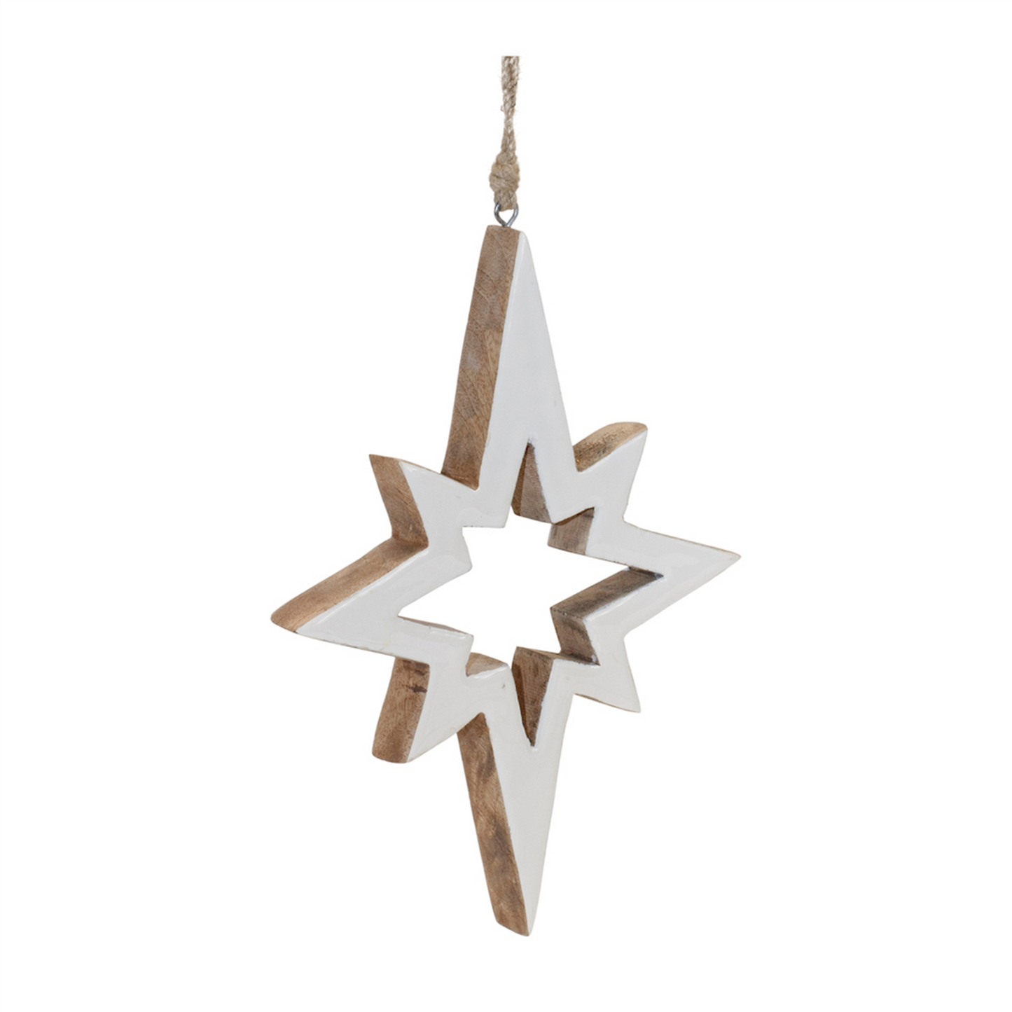 Wood Star Cut-Out Ornament (Set of 4) -Ship Only
