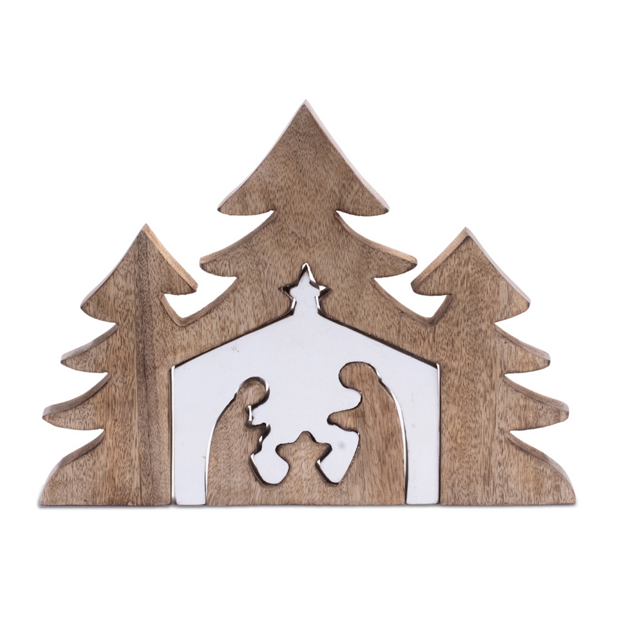 Trees w/Holy Family Puzzle 12"L x 9"H Wood -Ship Only