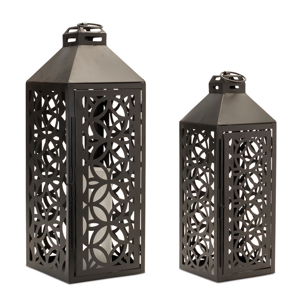 Lantern (Set of 2) 17"H, 21"H Metal -Ship Only